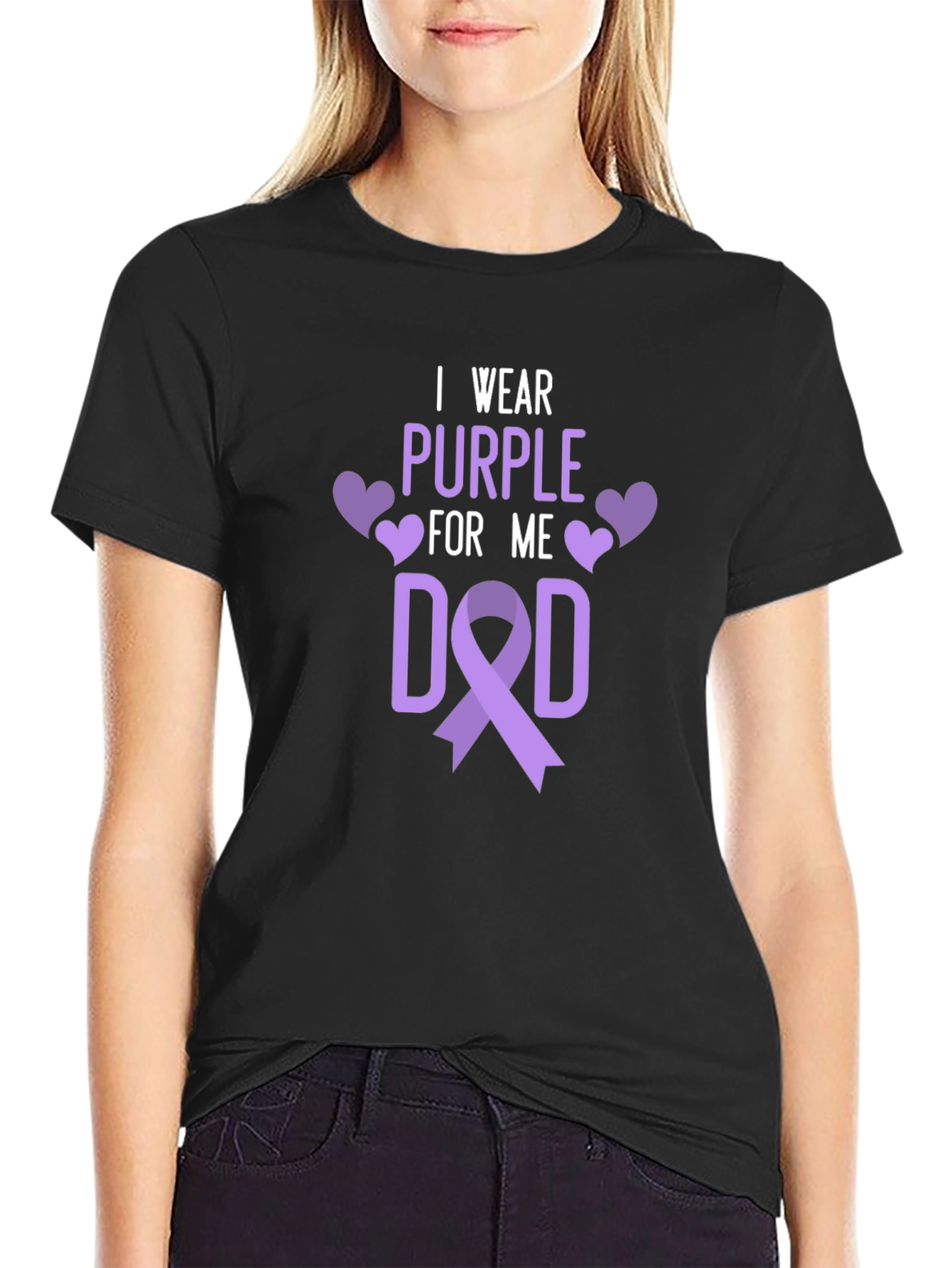 I Wear Purple For Me Dad T-Shirt