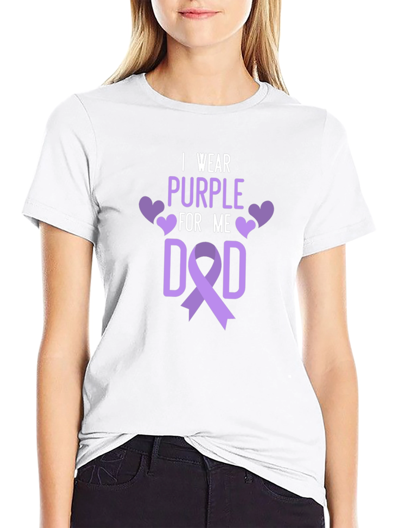 I Wear Purple For Me Dad T-Shirt