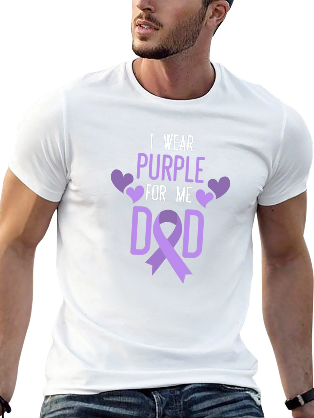 I Wear Purple For Me Dad T-Shirt