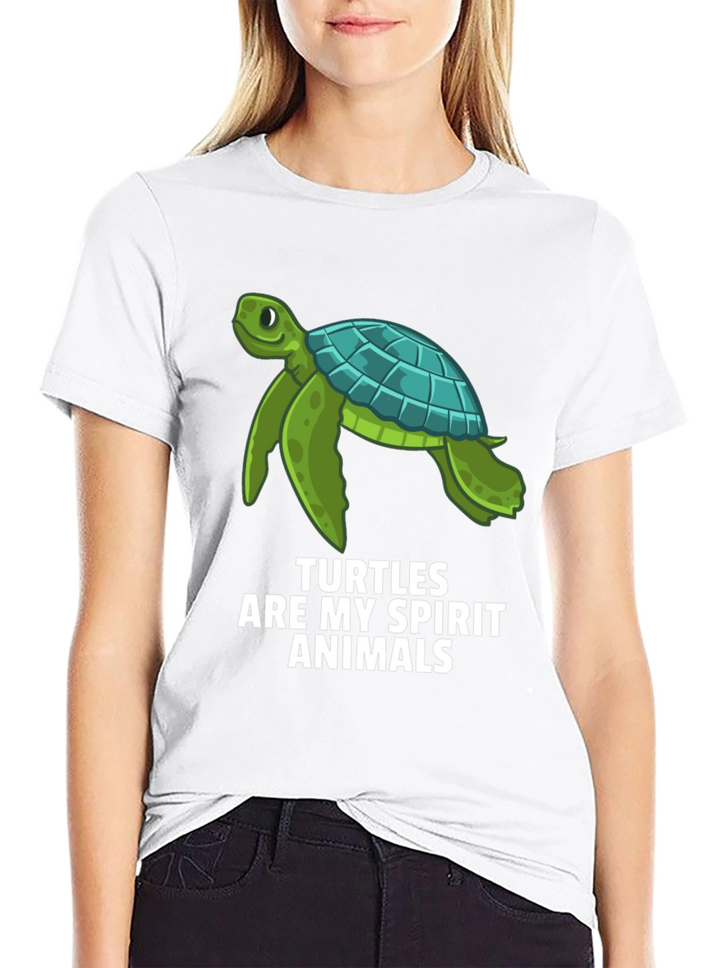 Turtle Spirit Animal Graphic Tee - Black