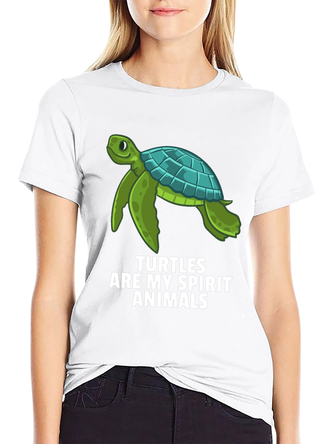Turtle Spirit Animal Graphic Tee - Black