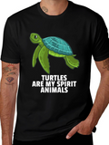 Turtle Spirit Animal Graphic Tee - Black