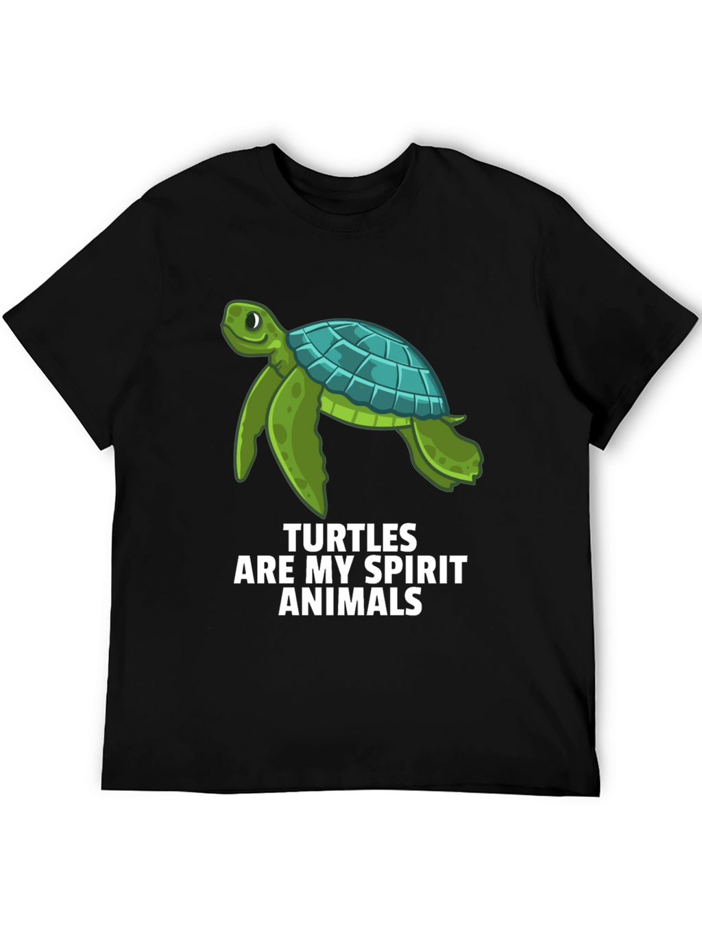 Turtle Spirit Animal Graphic Tee - Black