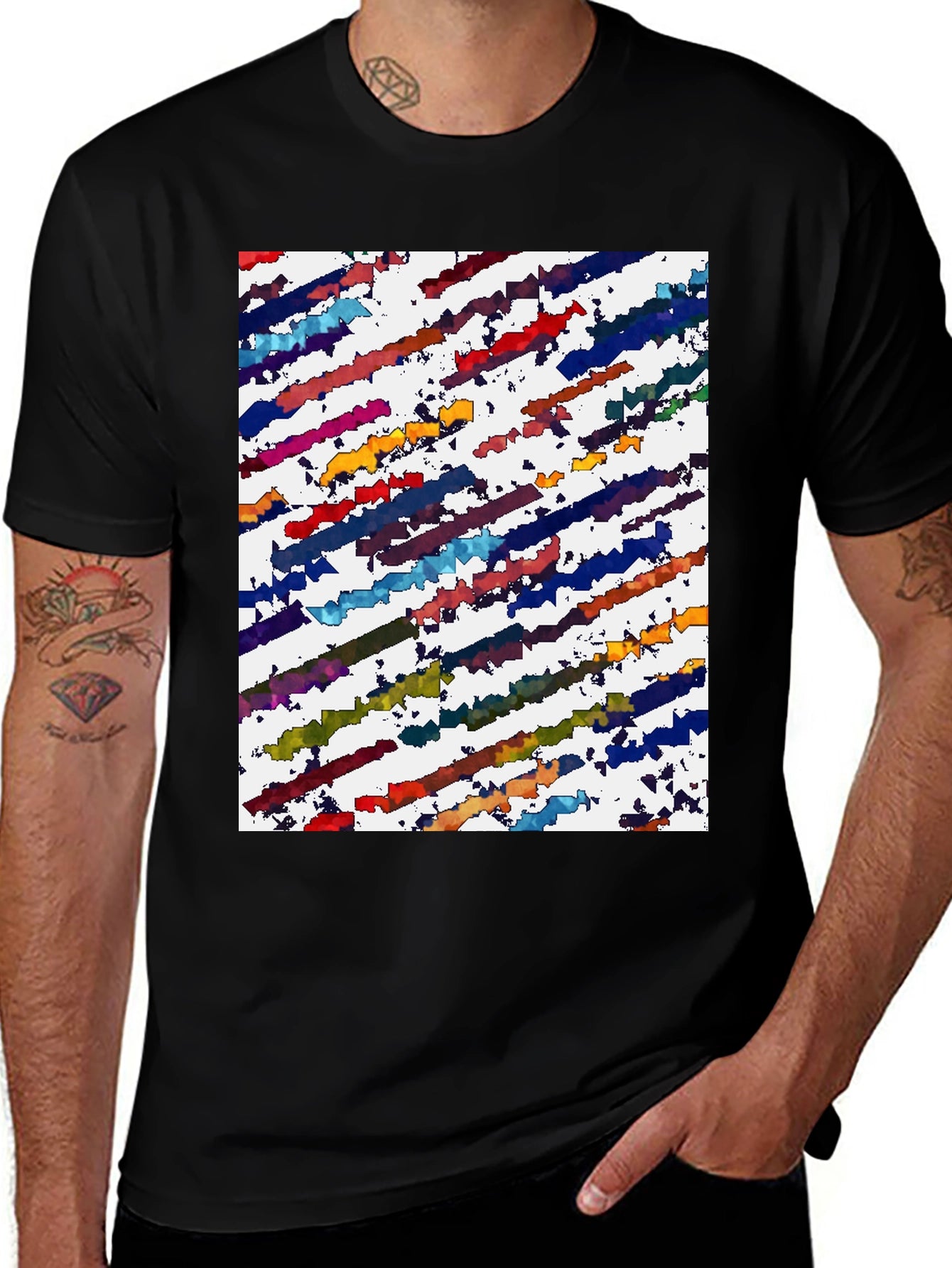 Abstract Color Block T-Shirt - Modern Artistic Tee