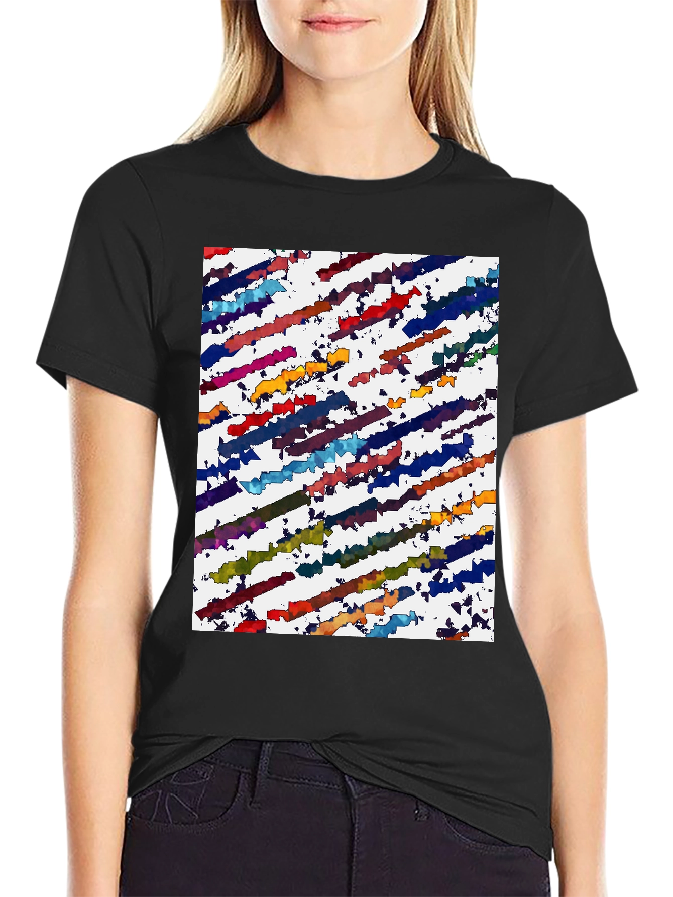 Abstract Color Block T-Shirt - Modern Artistic Tee