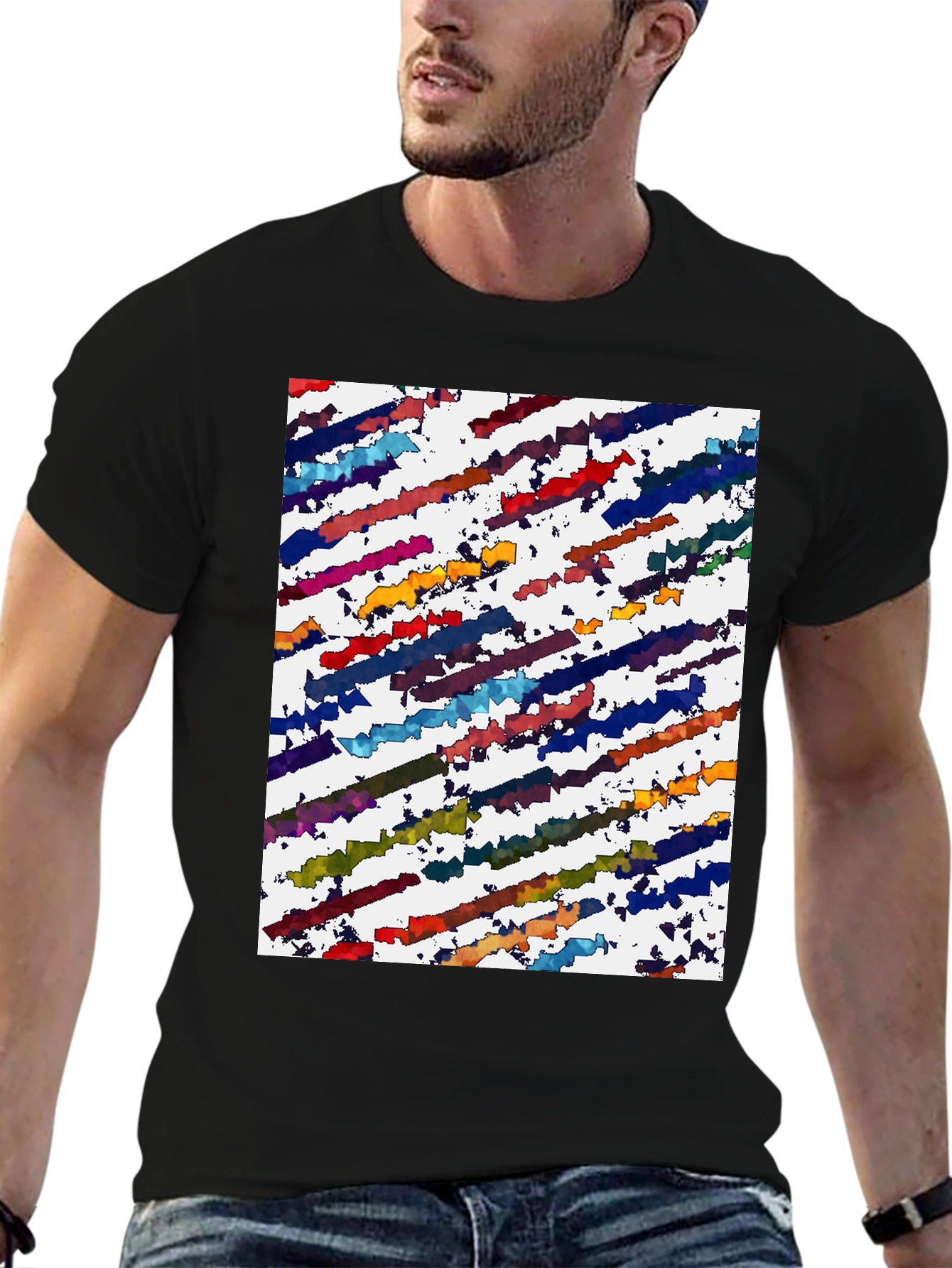 Abstract Color Block T-Shirt - Modern Artistic Tee