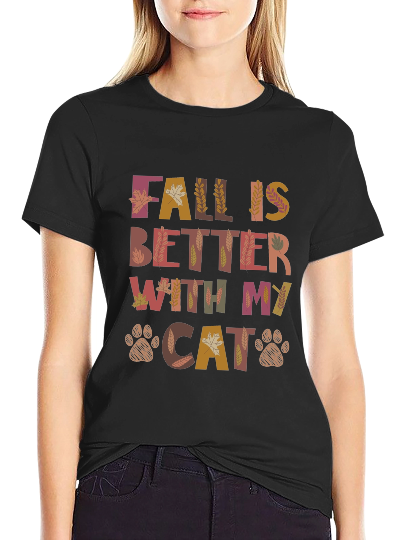 Fall is Better with My Cat T-Shirt - Autumn Pet Lover Tee