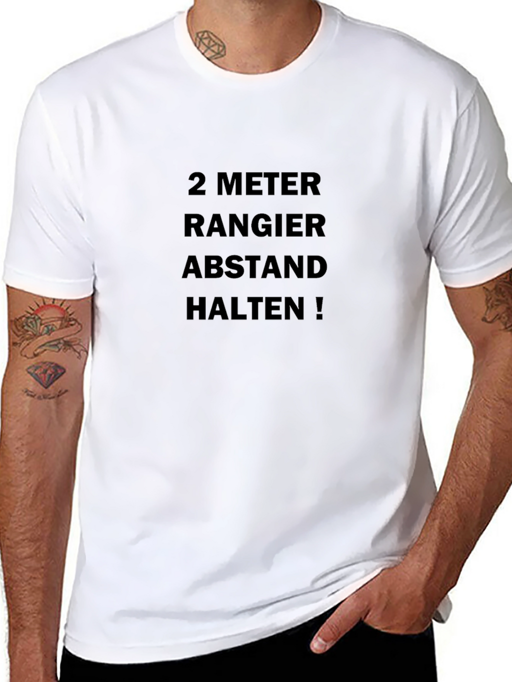 2 Meter Abstand Halten! Black T-Shirt