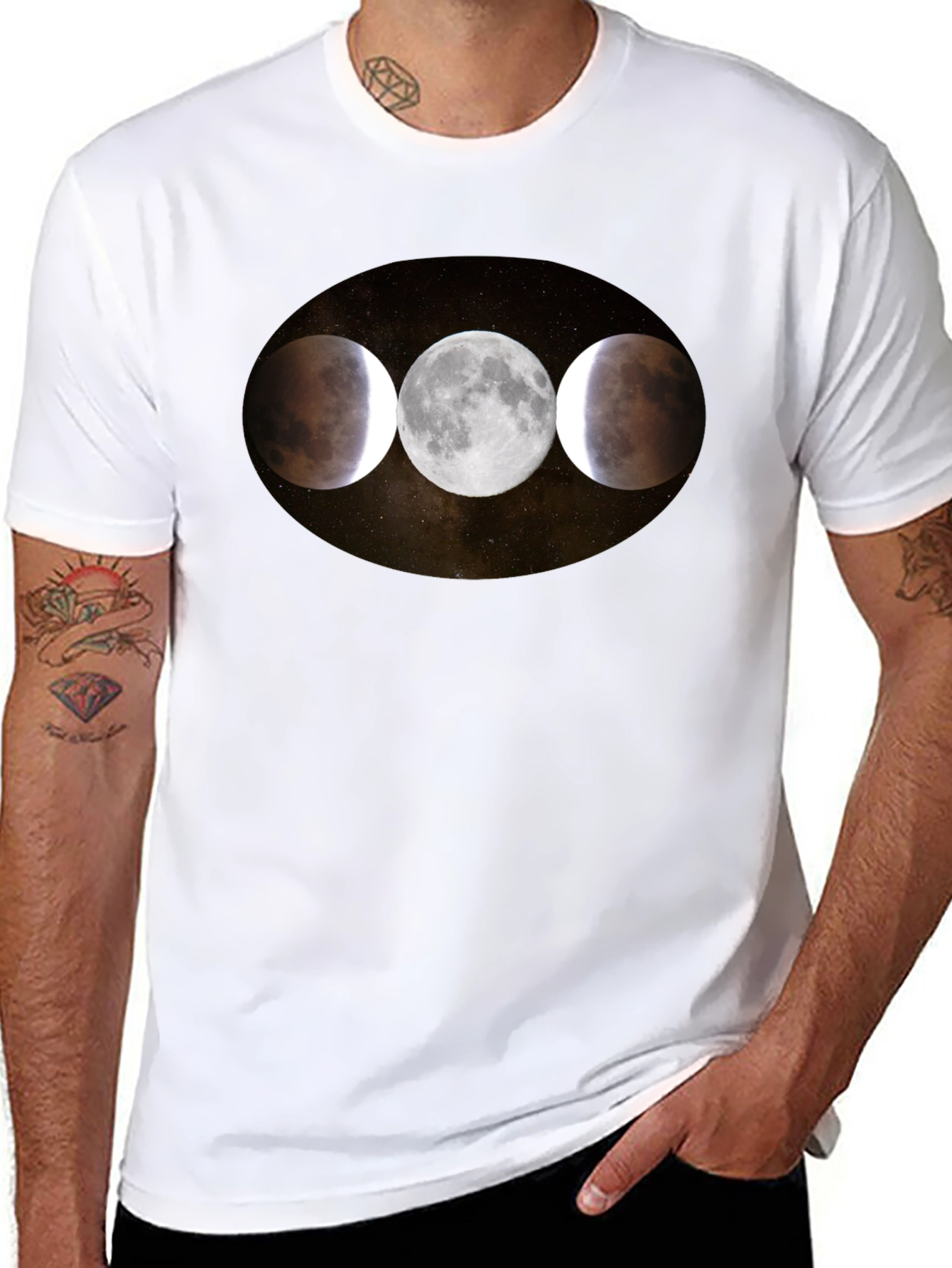 Lunar Eclipse Phases Graphic T-Shirt