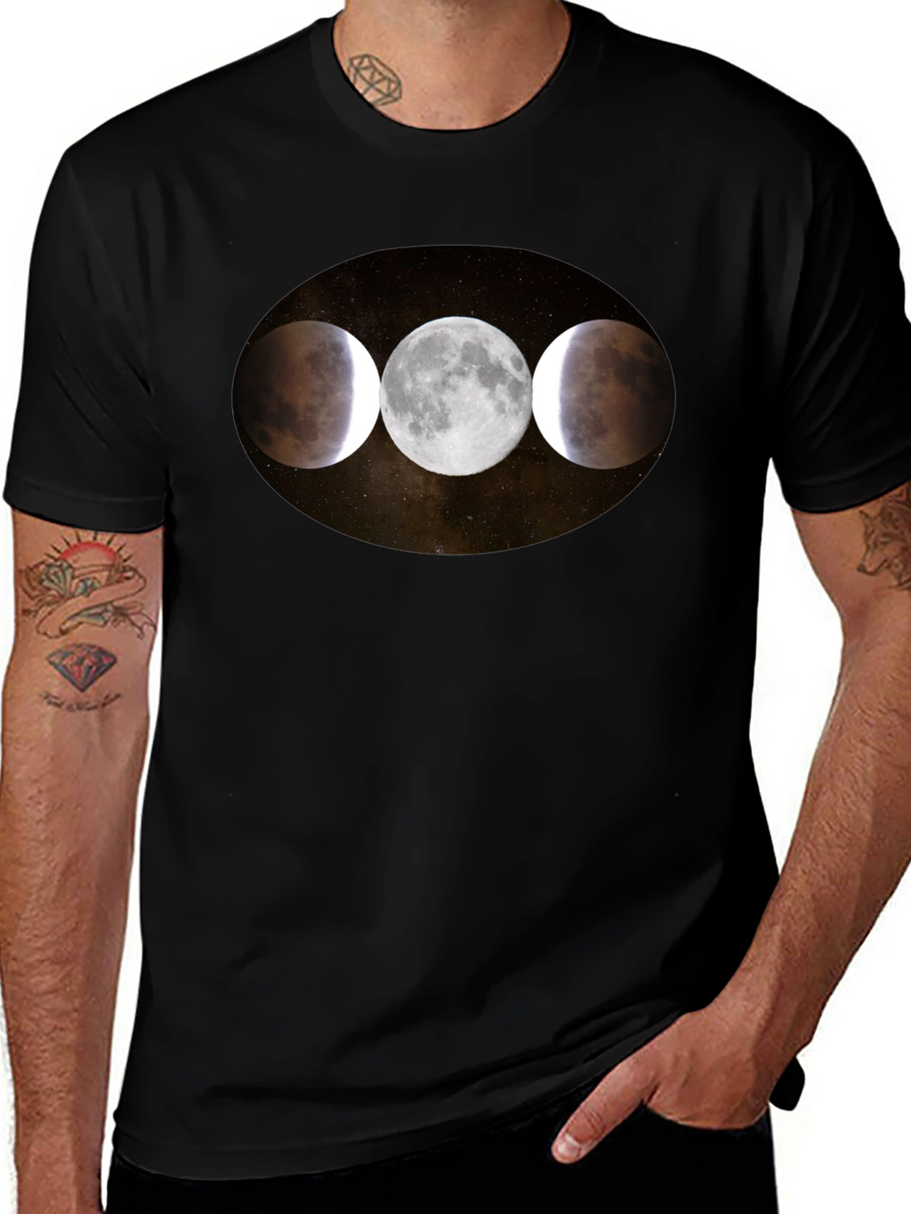 Lunar Eclipse Phases Graphic T-Shirt