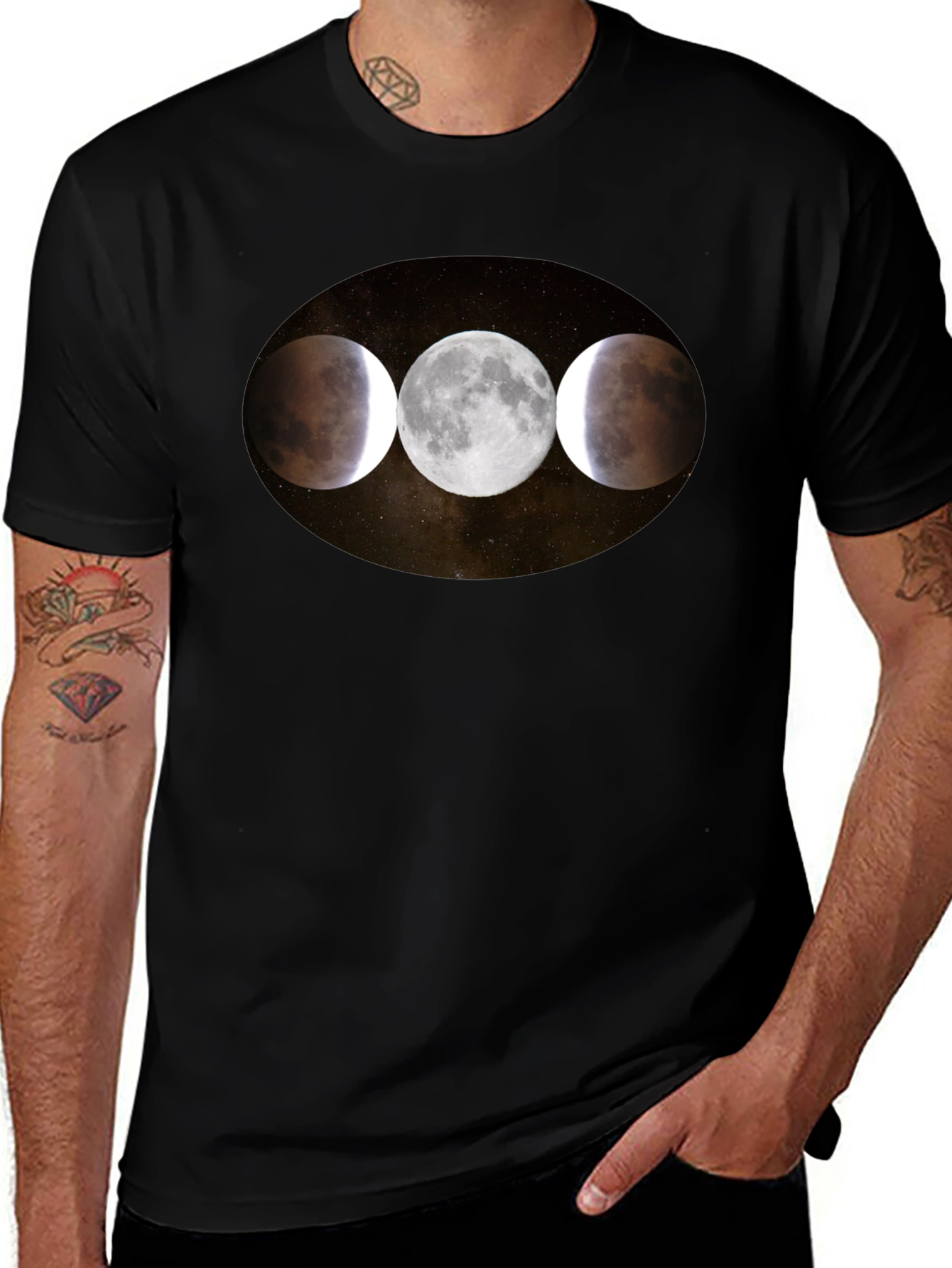 Lunar Eclipse Phases Graphic T-Shirt