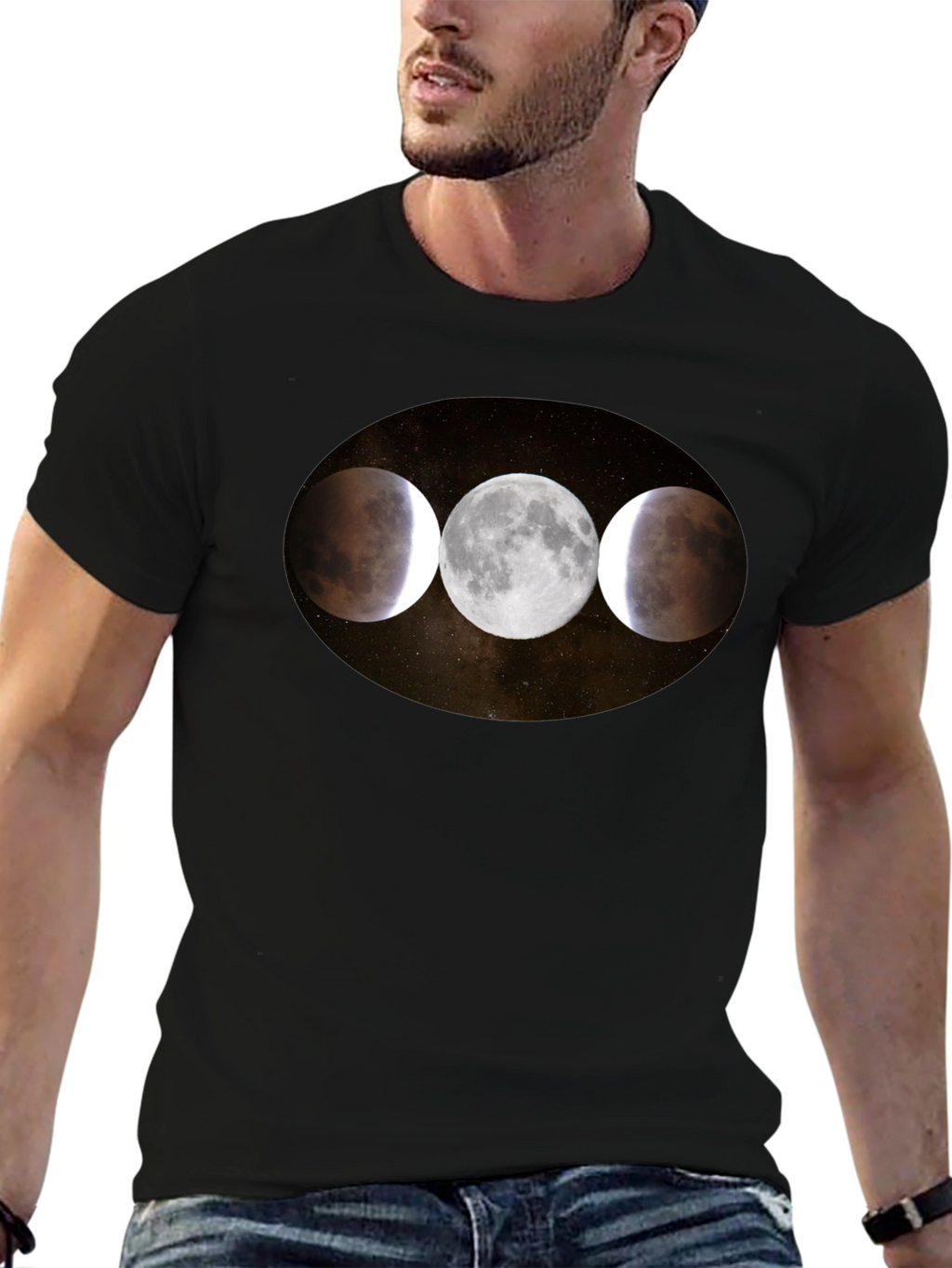 Lunar Eclipse Phases Graphic T-Shirt