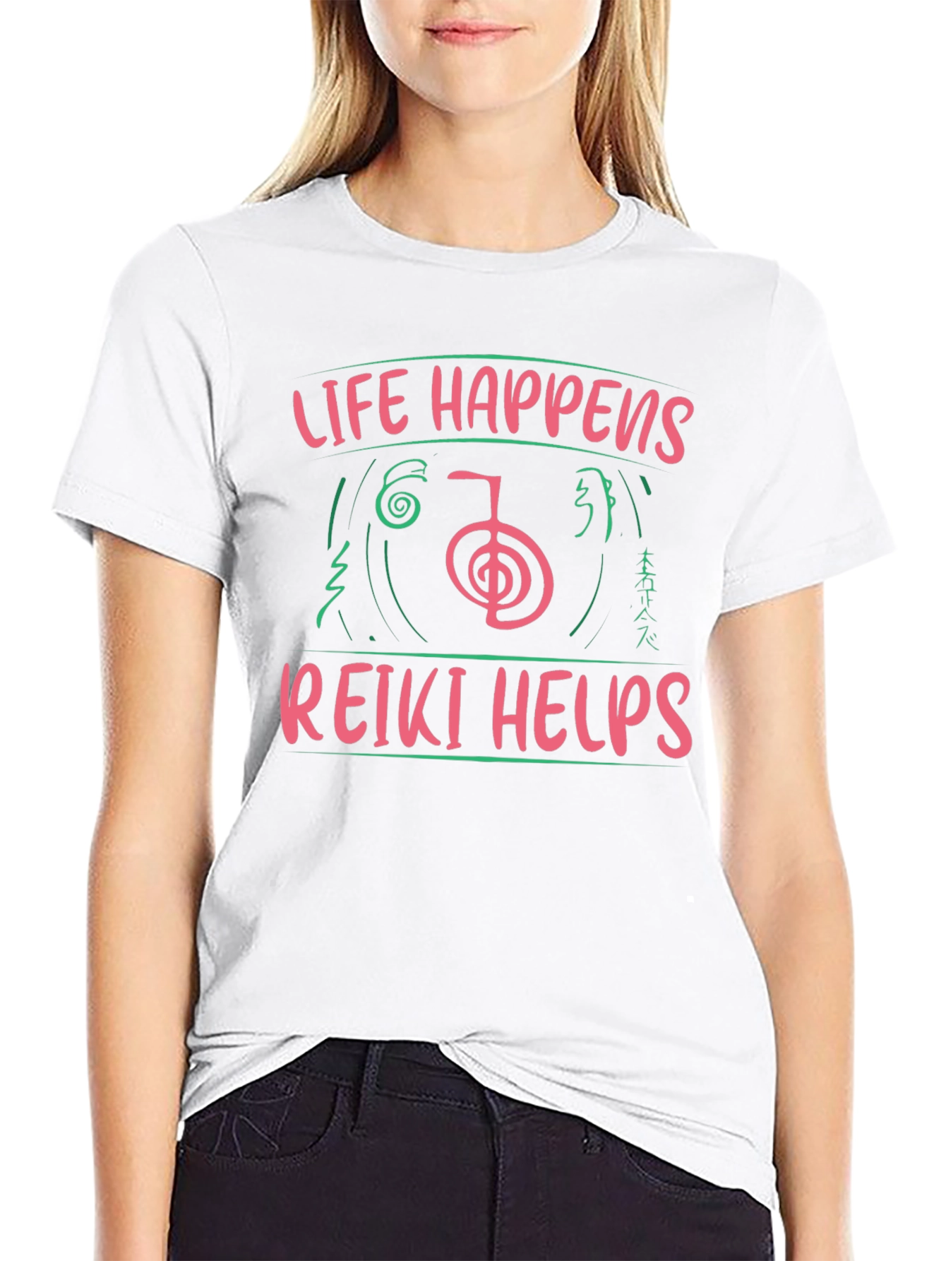 Reiki Helps T-Shirt - Life Happens Graphic Tee