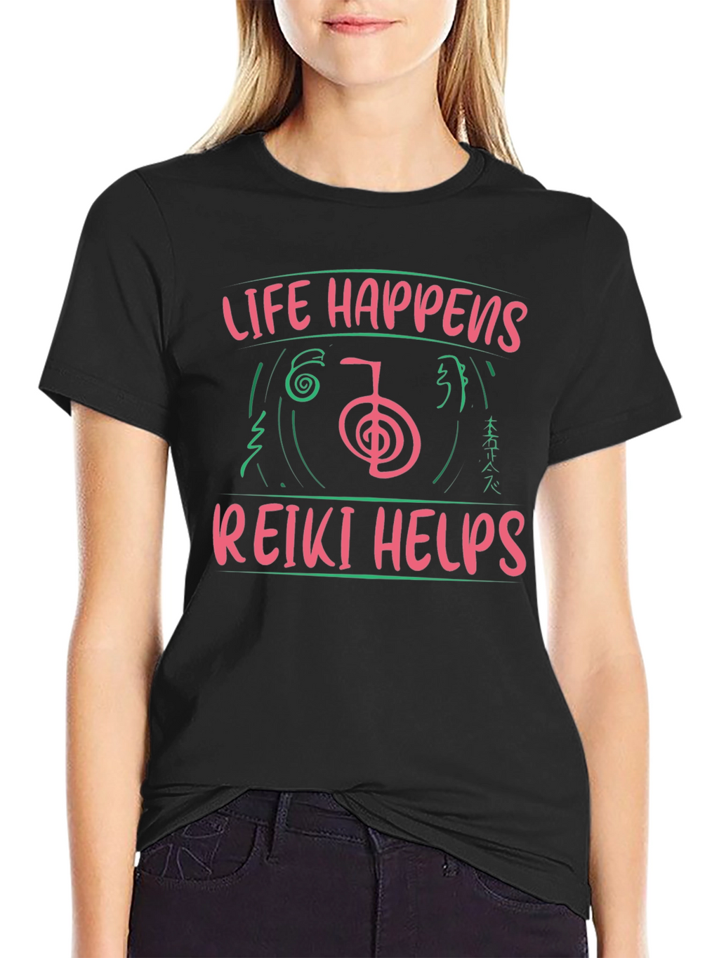 Reiki Helps T-Shirt - Life Happens Graphic Tee