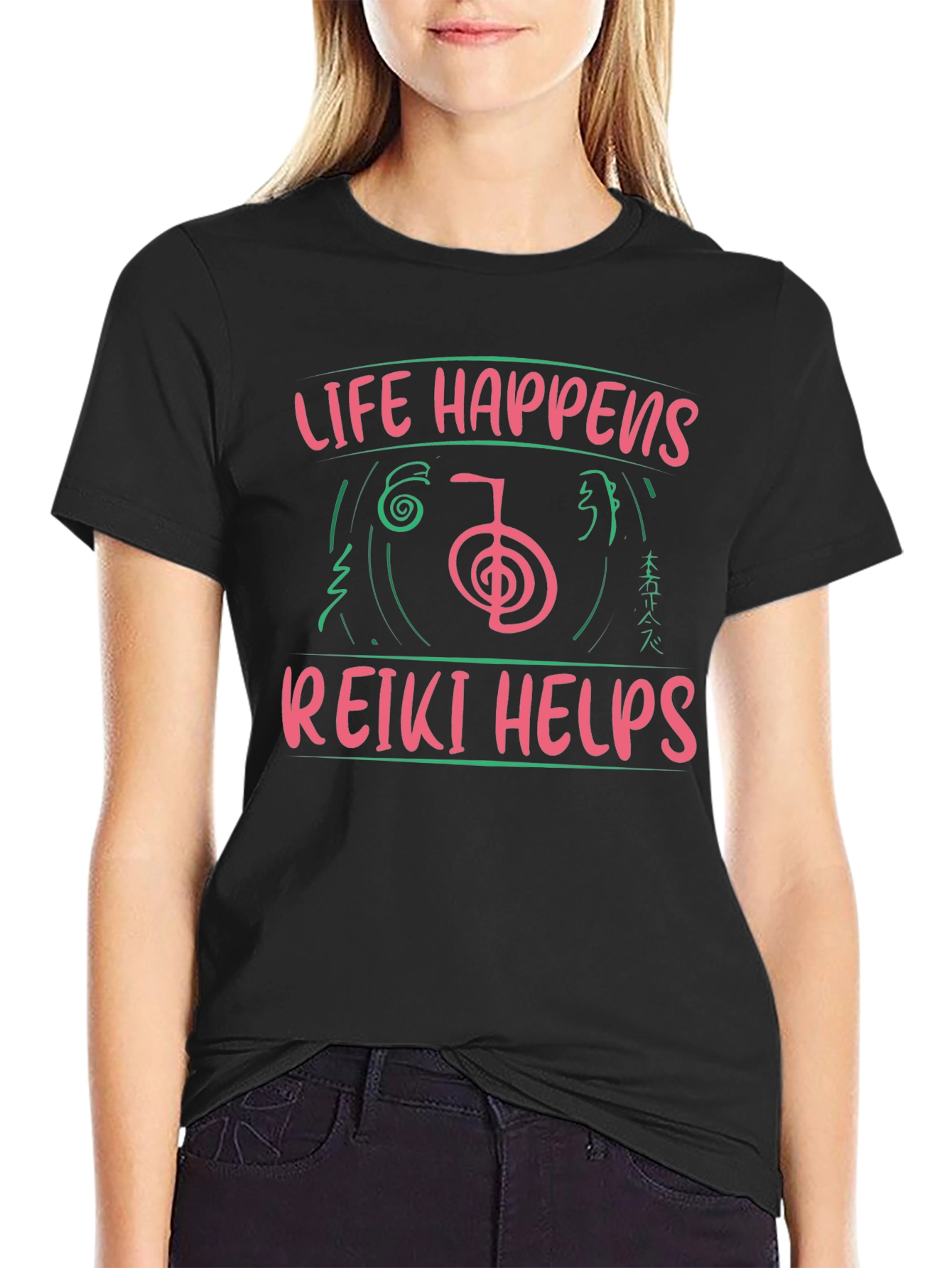 Reiki Helps T-Shirt - Life Happens Graphic Tee