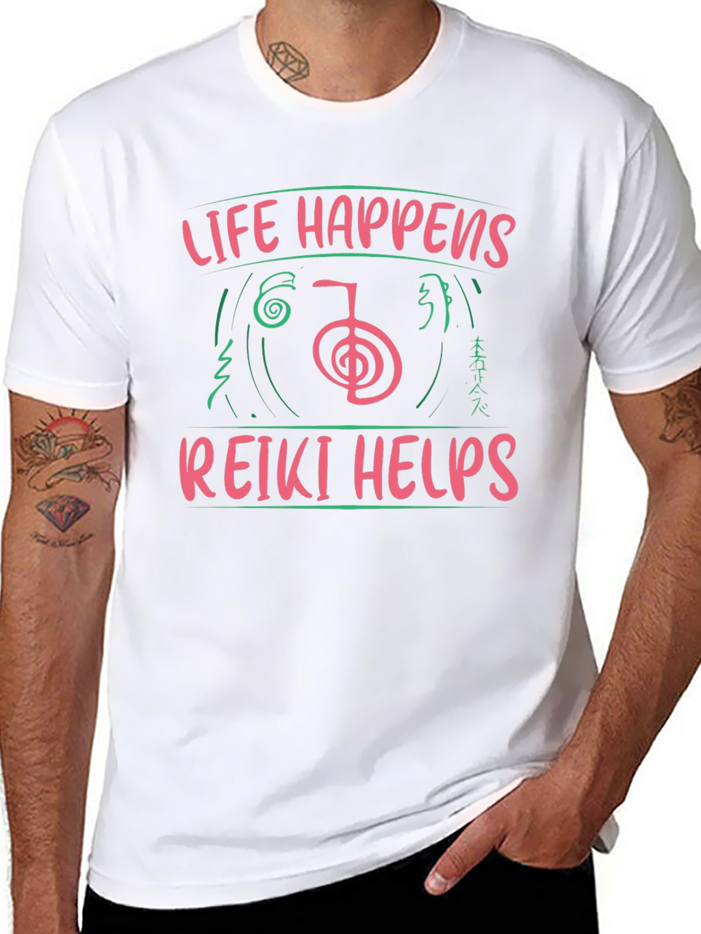 Reiki Helps T-Shirt - Life Happens Graphic Tee