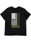 Vegan American Flag Graphic T-Shirt