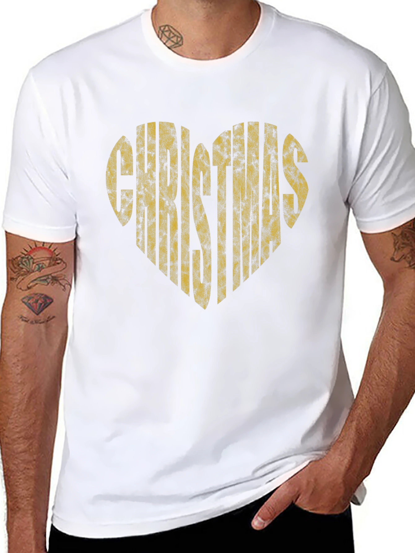 Christmas Heart Graphic T-Shirt - Black