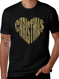 Christmas Heart Graphic T-Shirt - Black