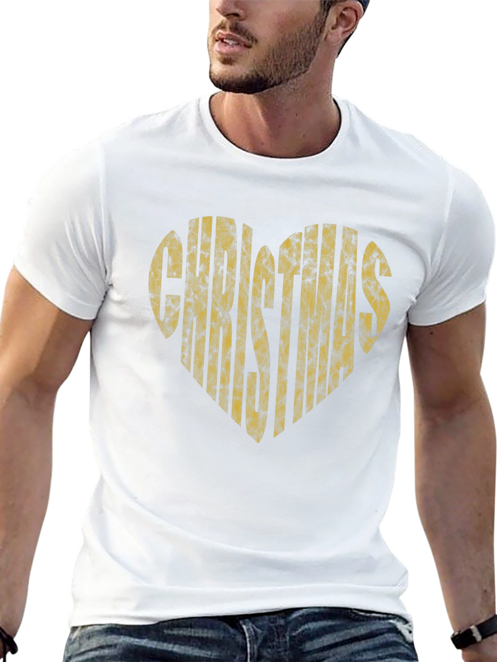 Christmas Heart Graphic T-Shirt - Black