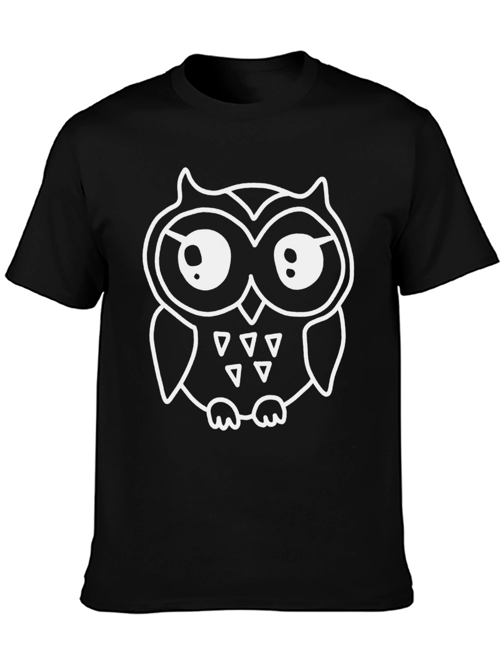 Cool Owl Graphic Tee - Black Cotton Shirt