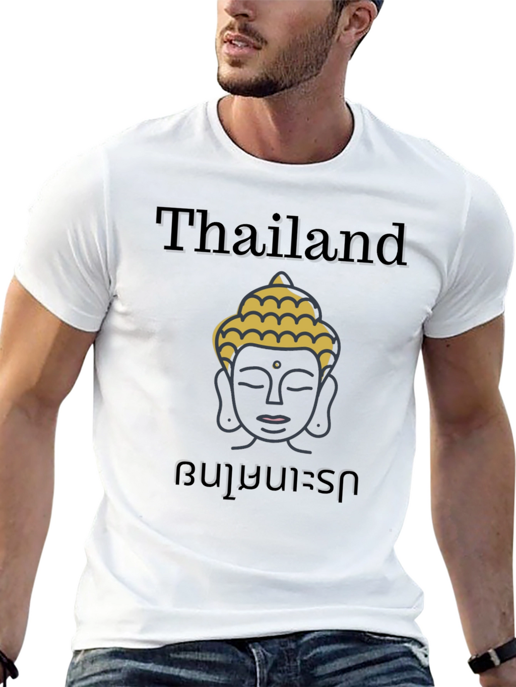 Thailand Buddha Graphic Tee - Unisex Black T-Shirt