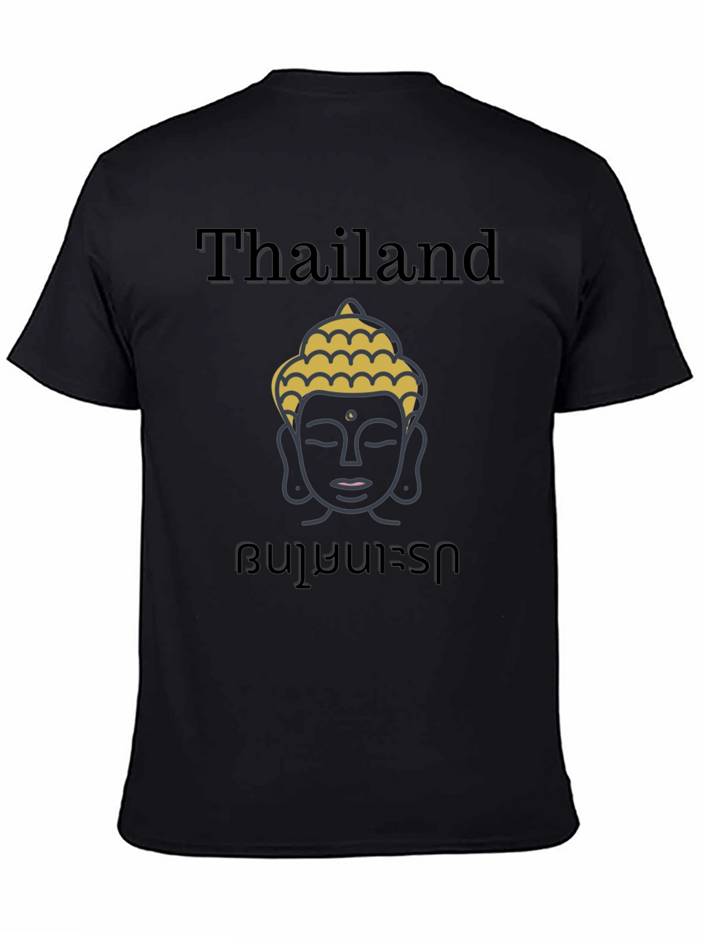 Thailand Buddha Graphic Tee - Unisex Black T-Shirt