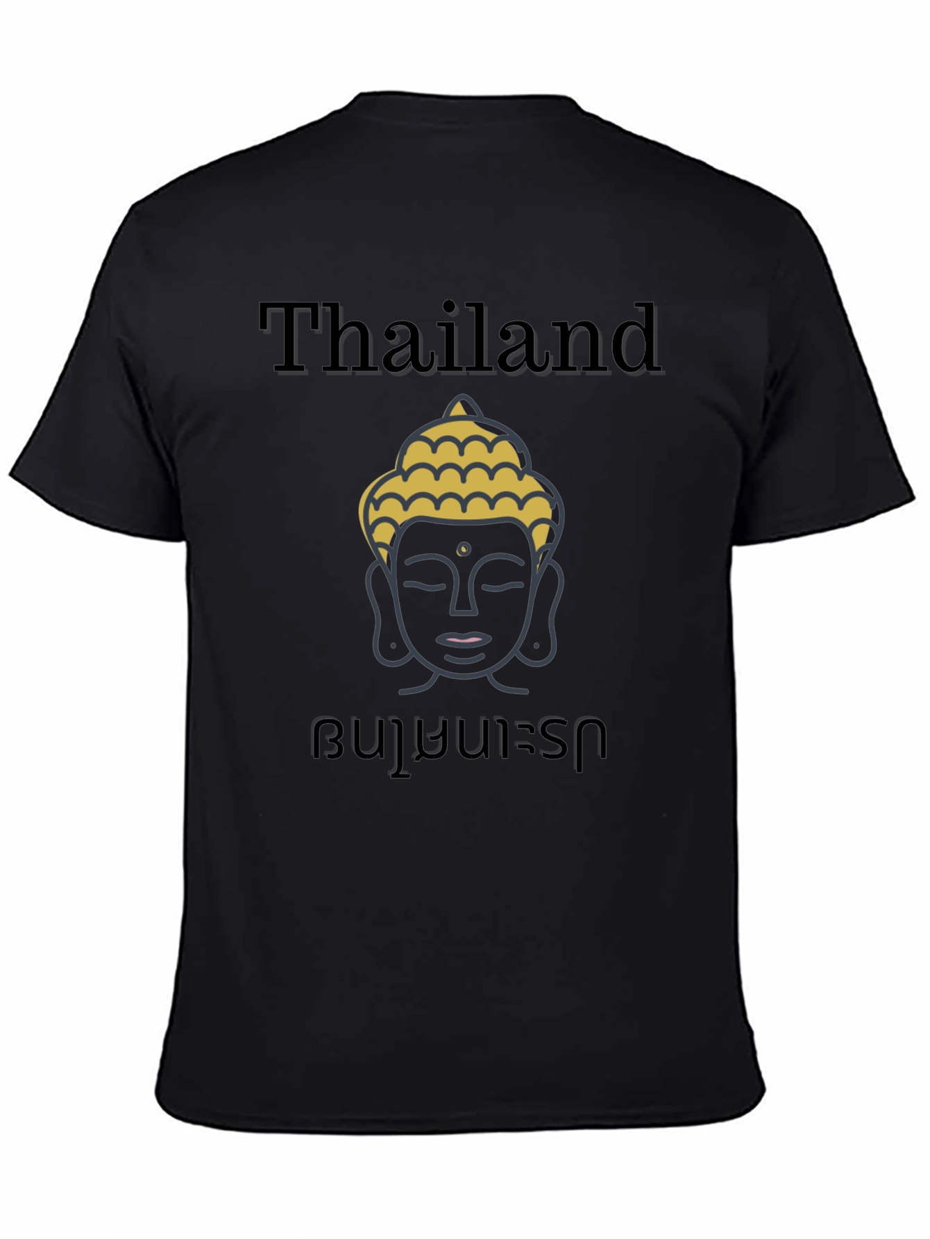 Thailand Buddha Graphic Tee - Unisex Black T-Shirt