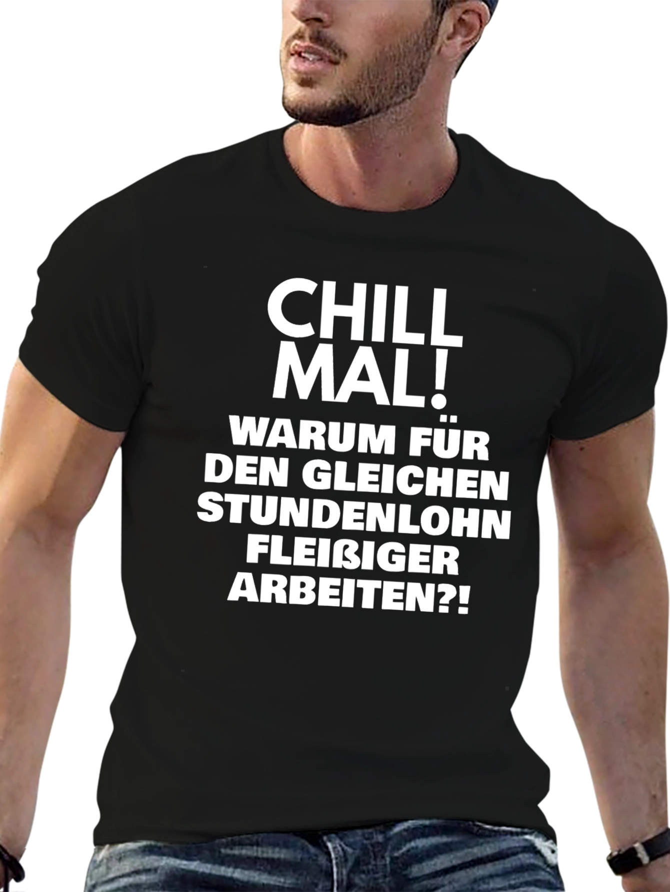 Chill Mal! T-Shirt - Relaxed Fit Bold German Slogan