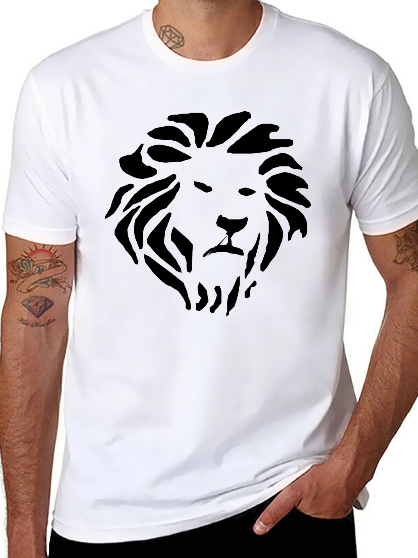 Black Lion Graphic Tee - Stylish Mens T-Shirt