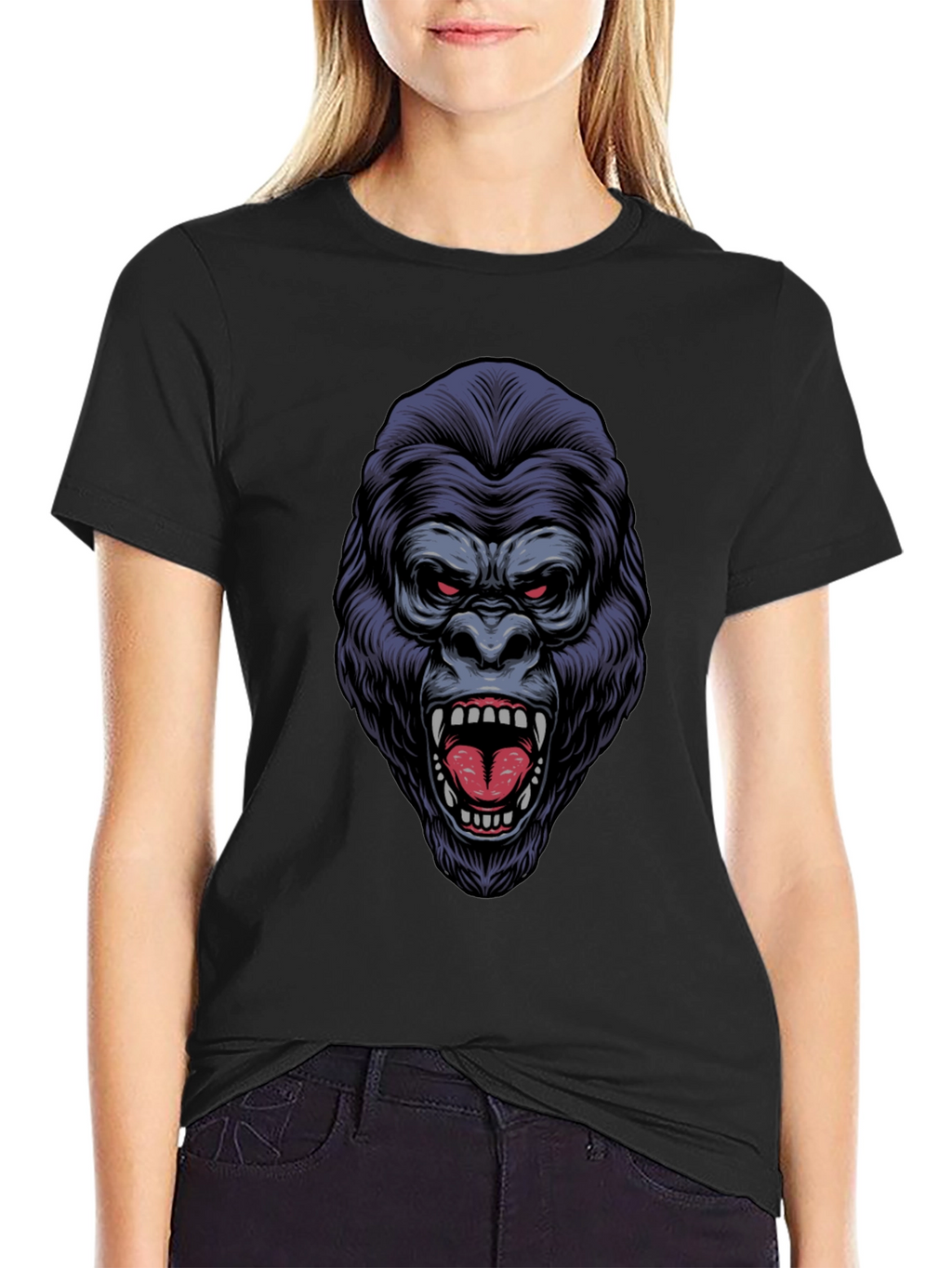 Fierce Gorilla Graphic T-Shirt - Bold Animal Print
