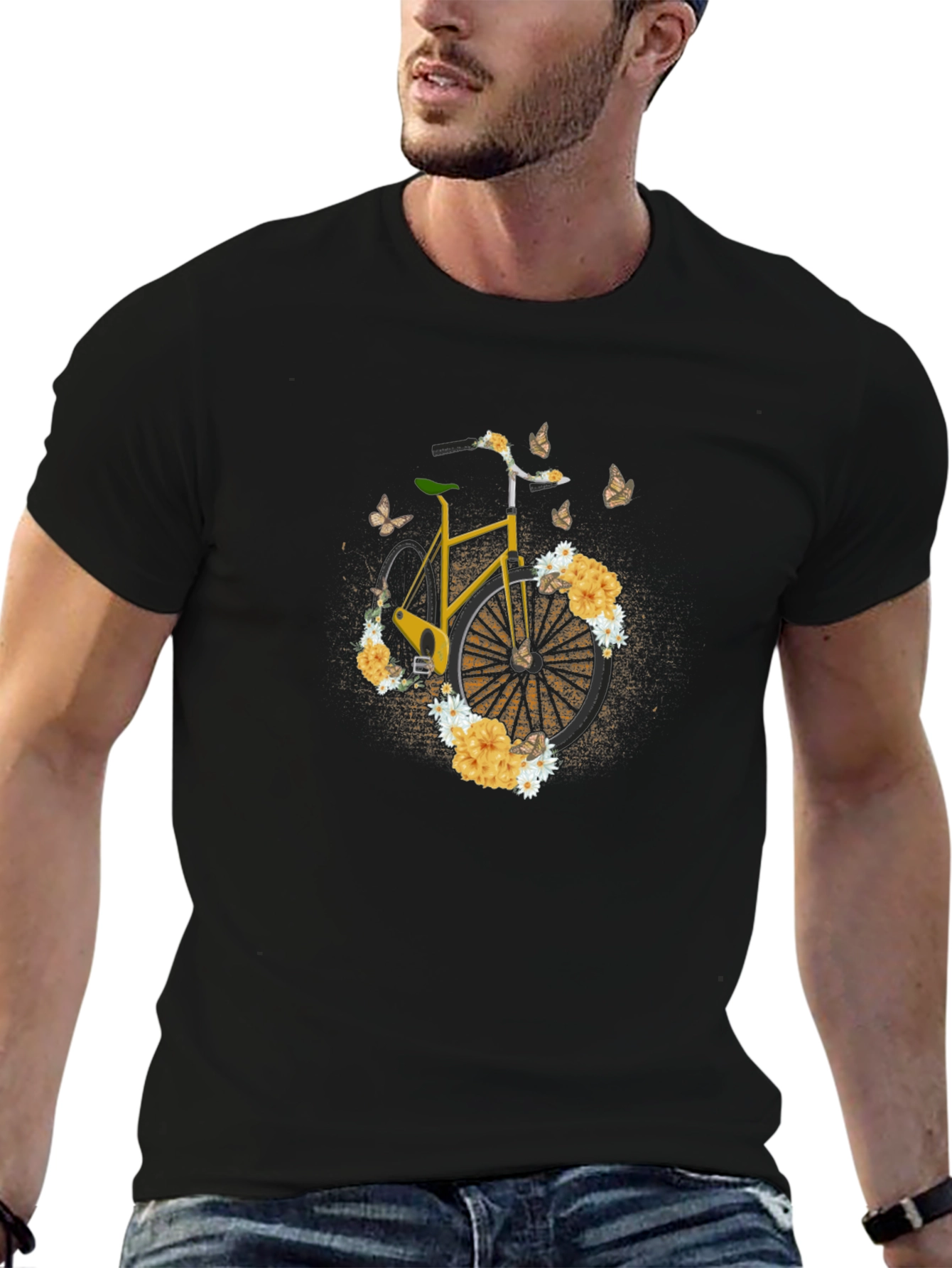 Floral Bike T-Shirt - Unique Graphic Tee