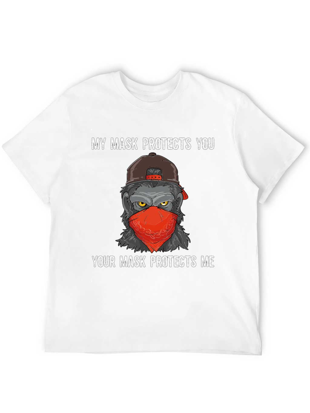 Mask Protects Gorilla T-Shirt - Fashionable and Statement
