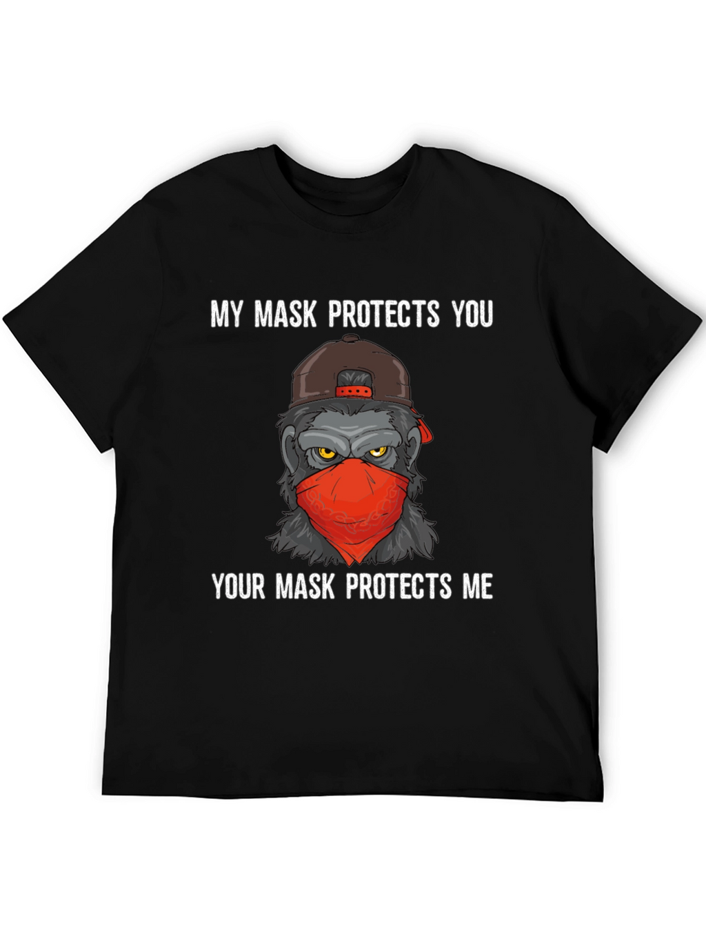 Mask Protects Gorilla T-Shirt - Fashionable and Statement