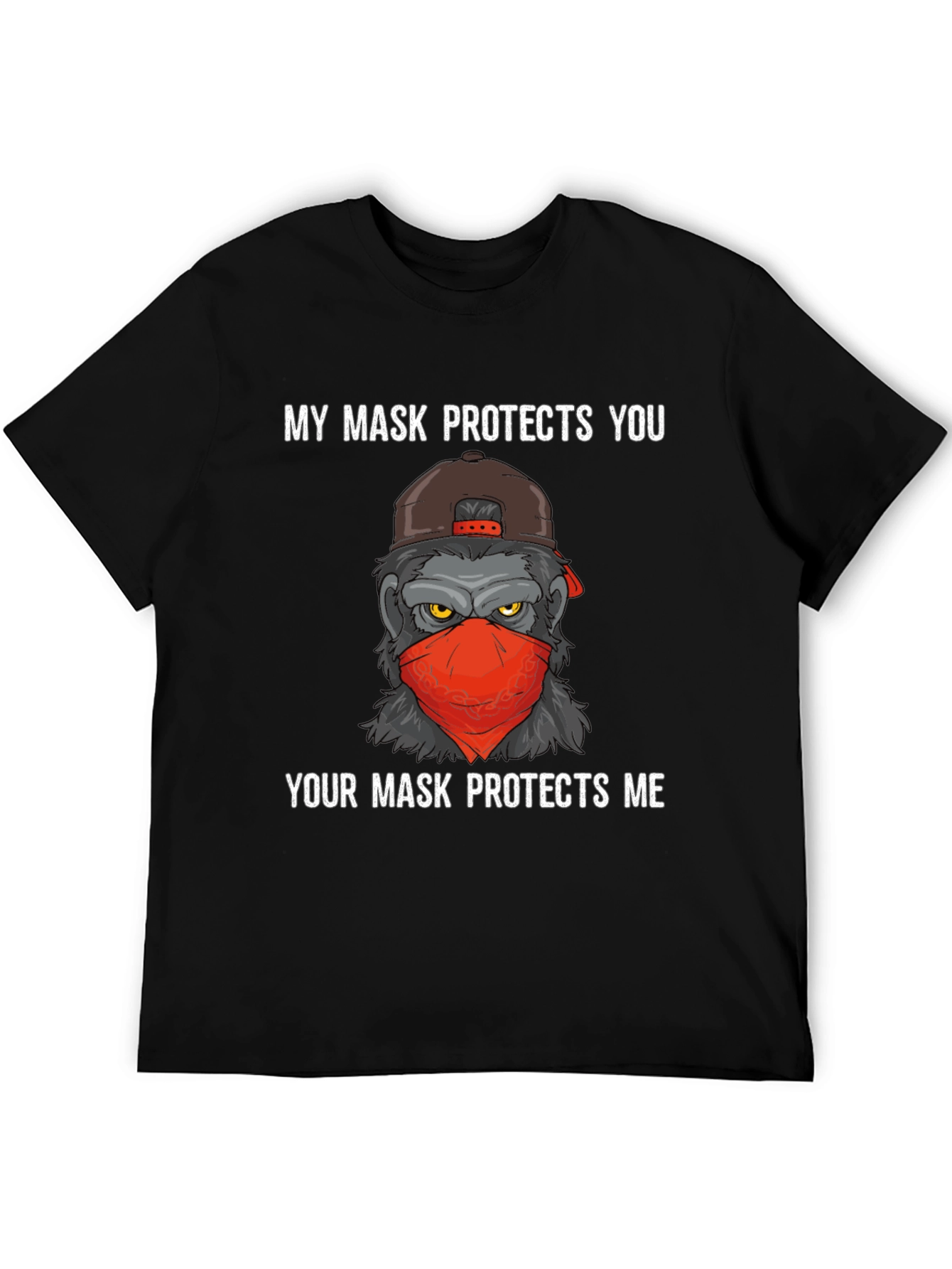 Mask Protects Gorilla T-Shirt - Fashionable and Statement