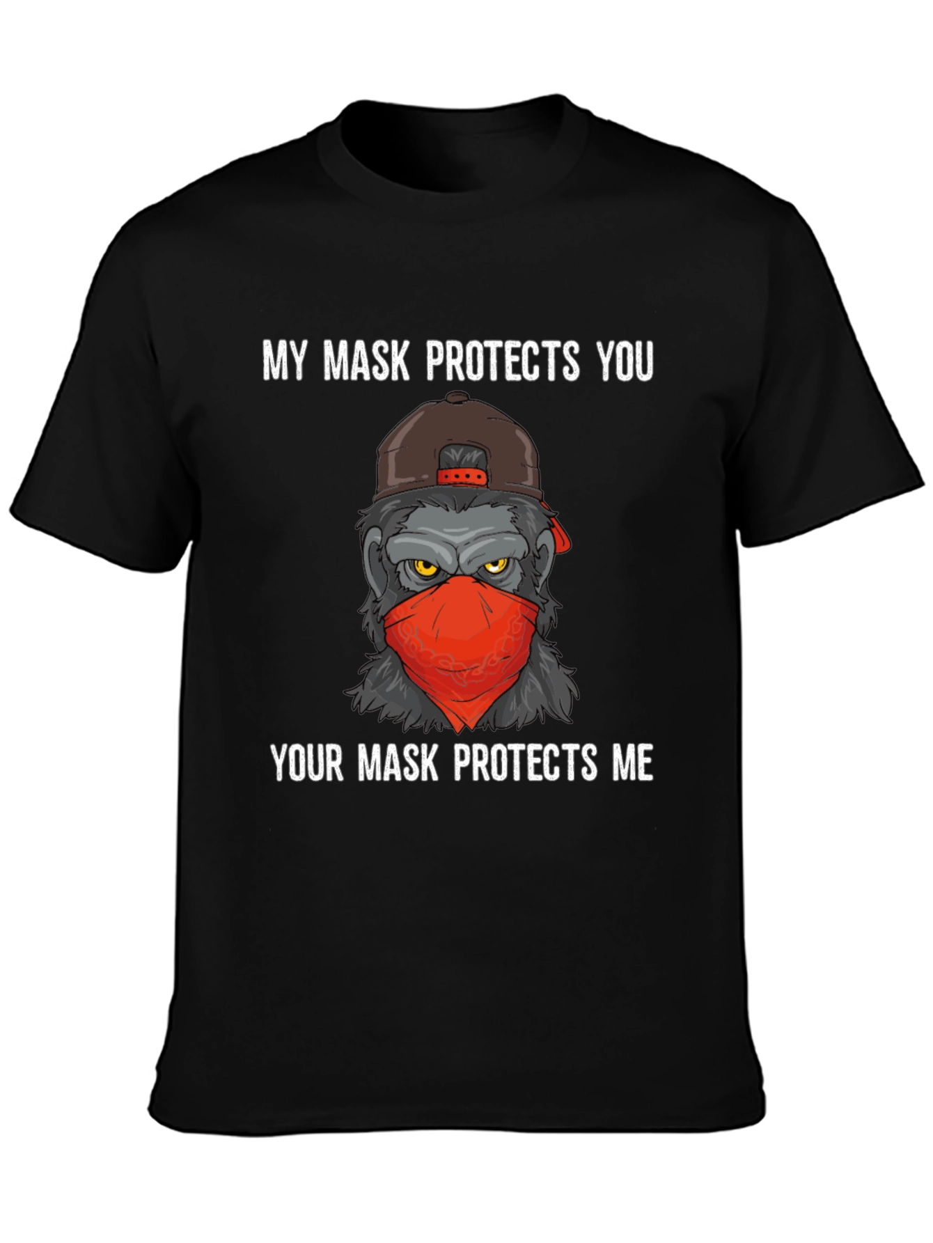 Mask Protects Gorilla T-Shirt - Fashionable and Statement