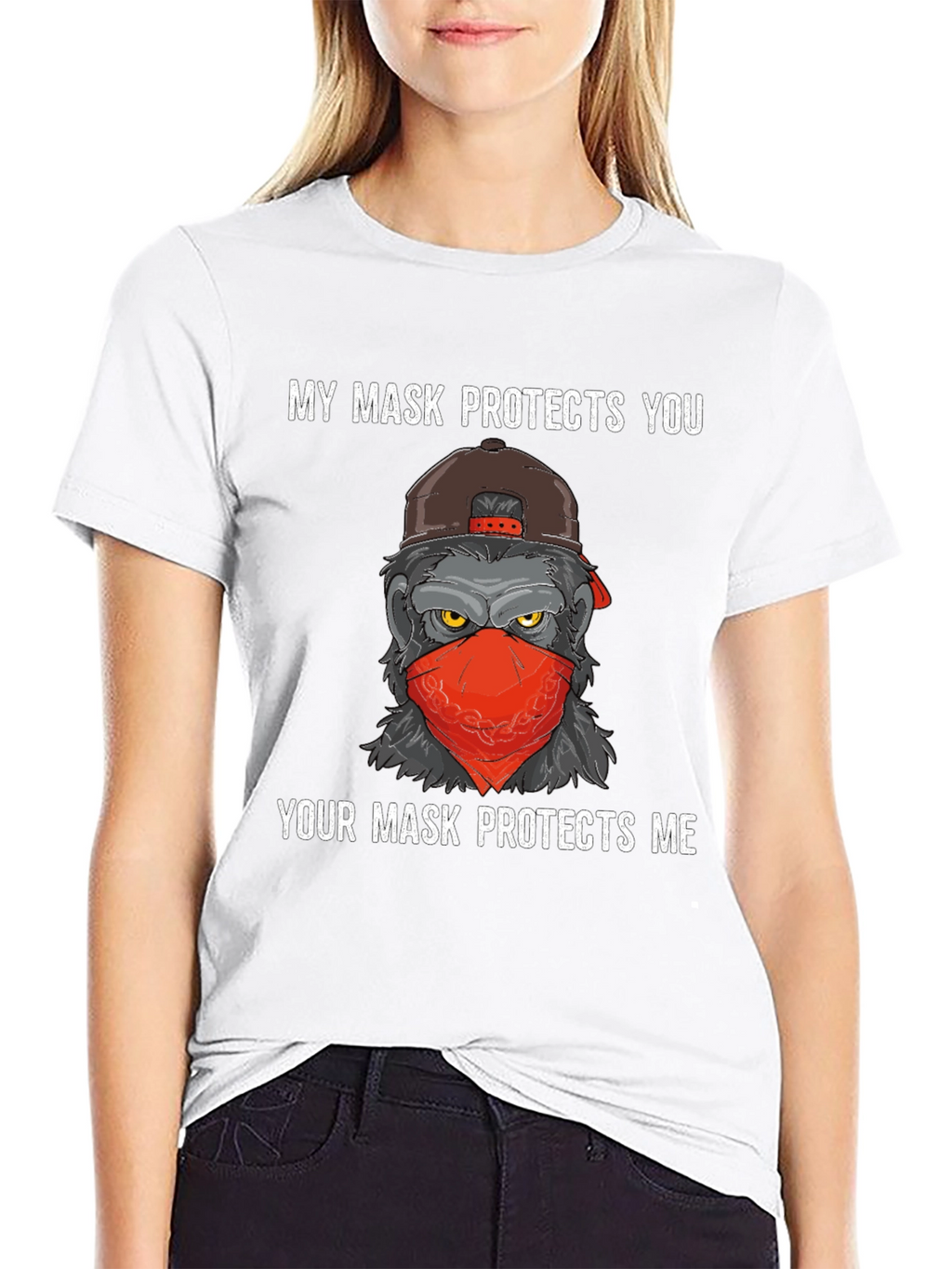 Mask Protects Gorilla T-Shirt - Fashionable and Statement