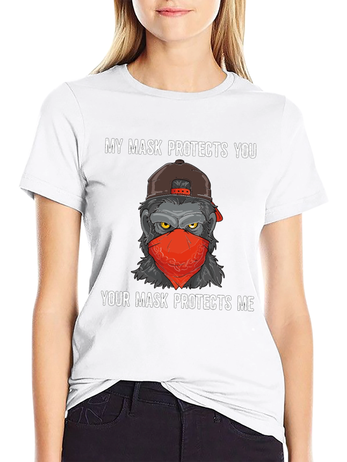 Mask Protects Gorilla T-Shirt - Fashionable and Statement