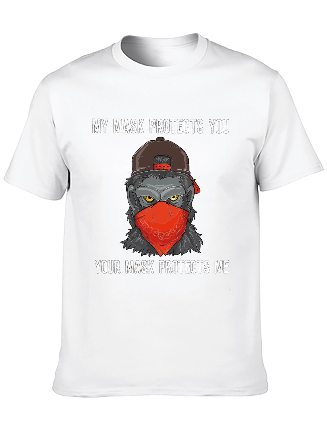 Mask Protects Gorilla T-Shirt - Fashionable and Statement