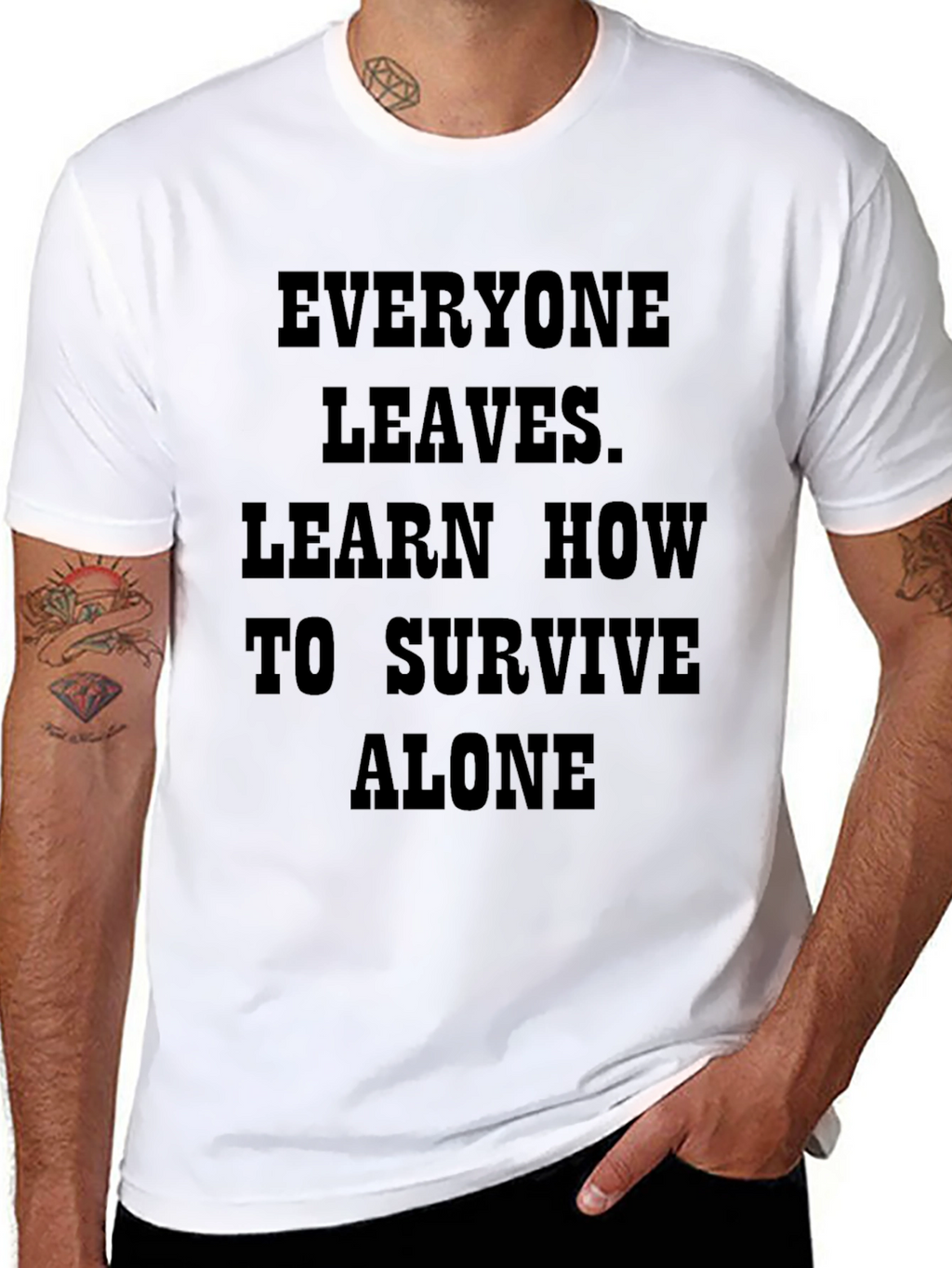 Everyone Leaves - Black Graphic T-Shirt