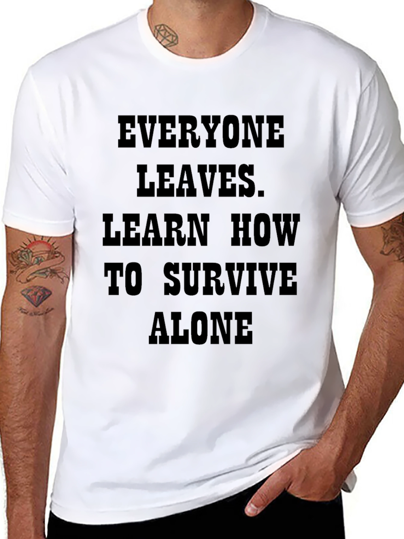 Everyone Leaves - Black Graphic T-Shirt
