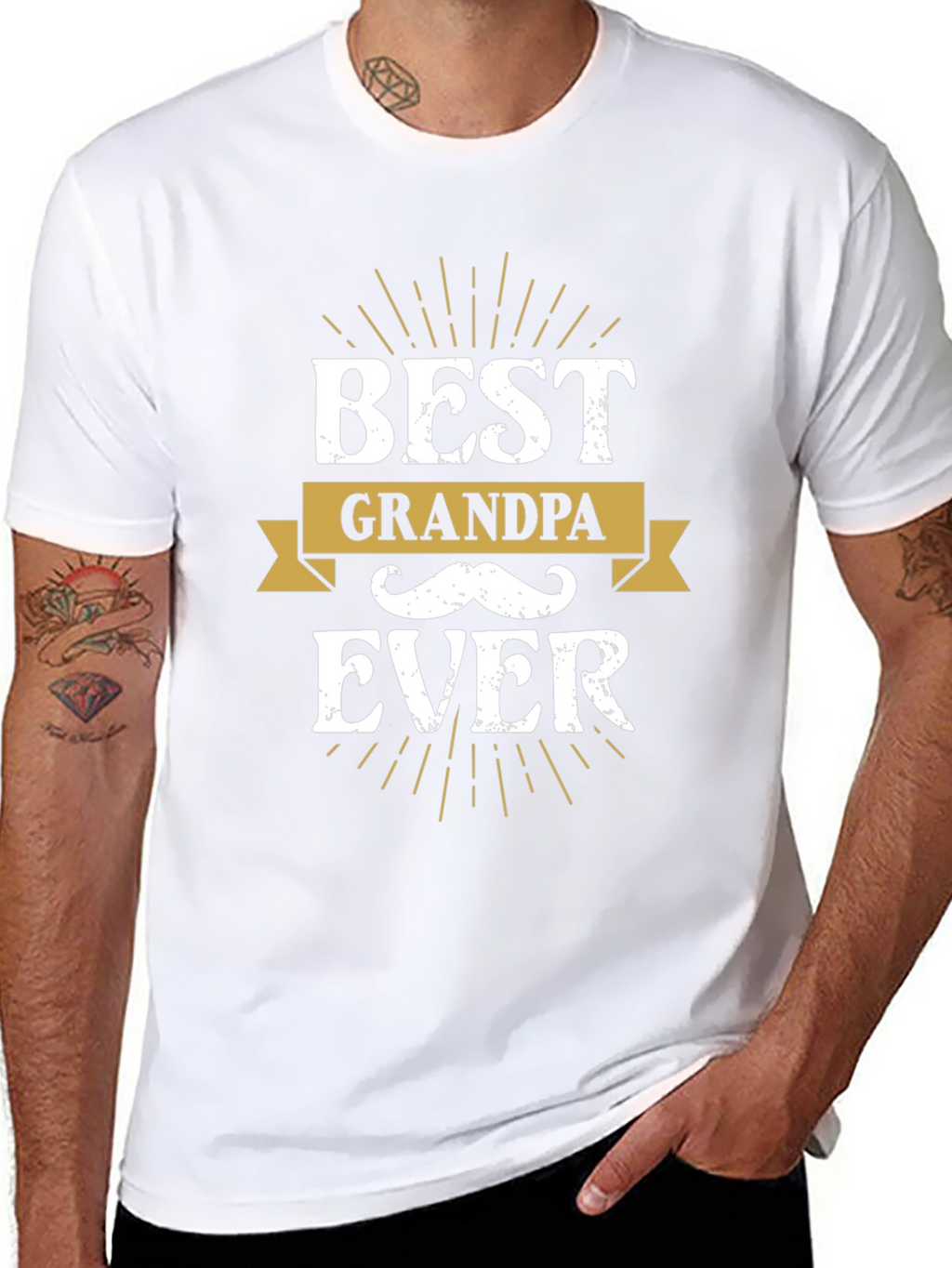 Best Grandpa Ever Black Graphic Tee