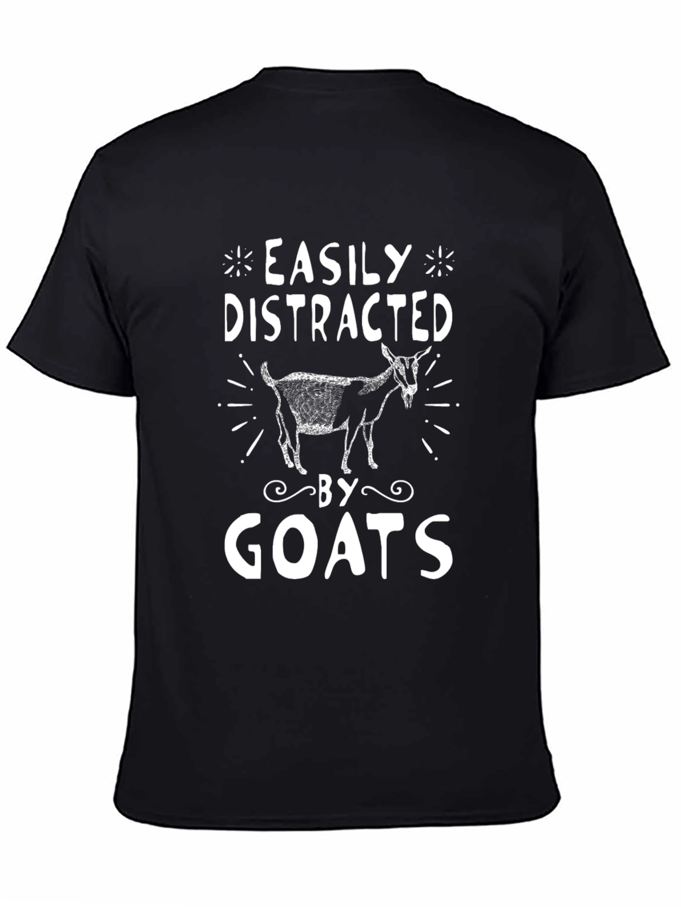 Easily Distracted By Goats Black T-Shirt