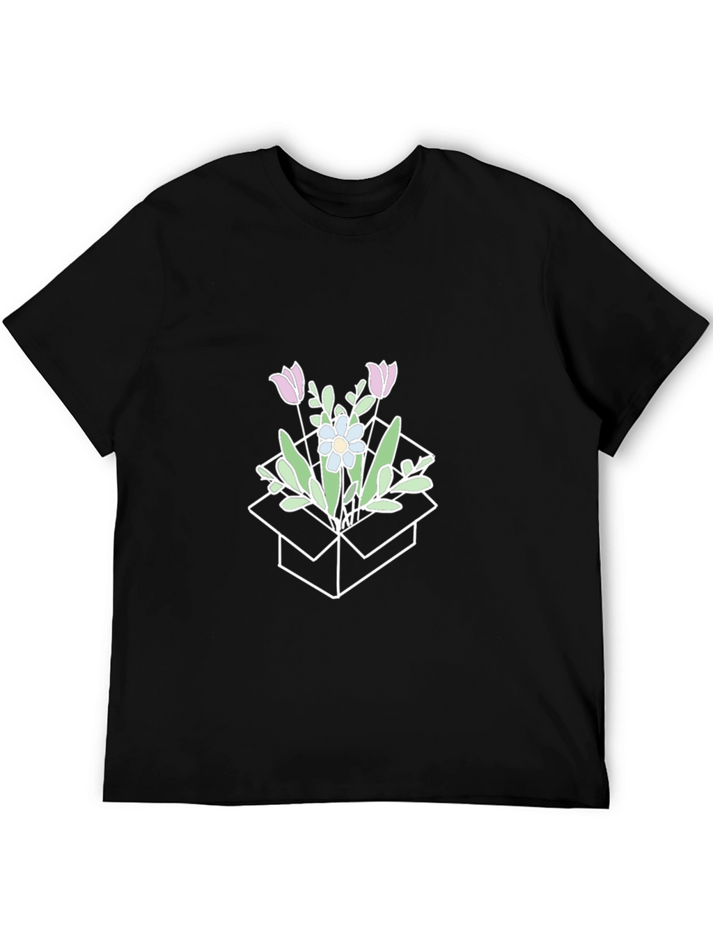 Floral Box Graphic T-Shirt - Stylish Casual Wear