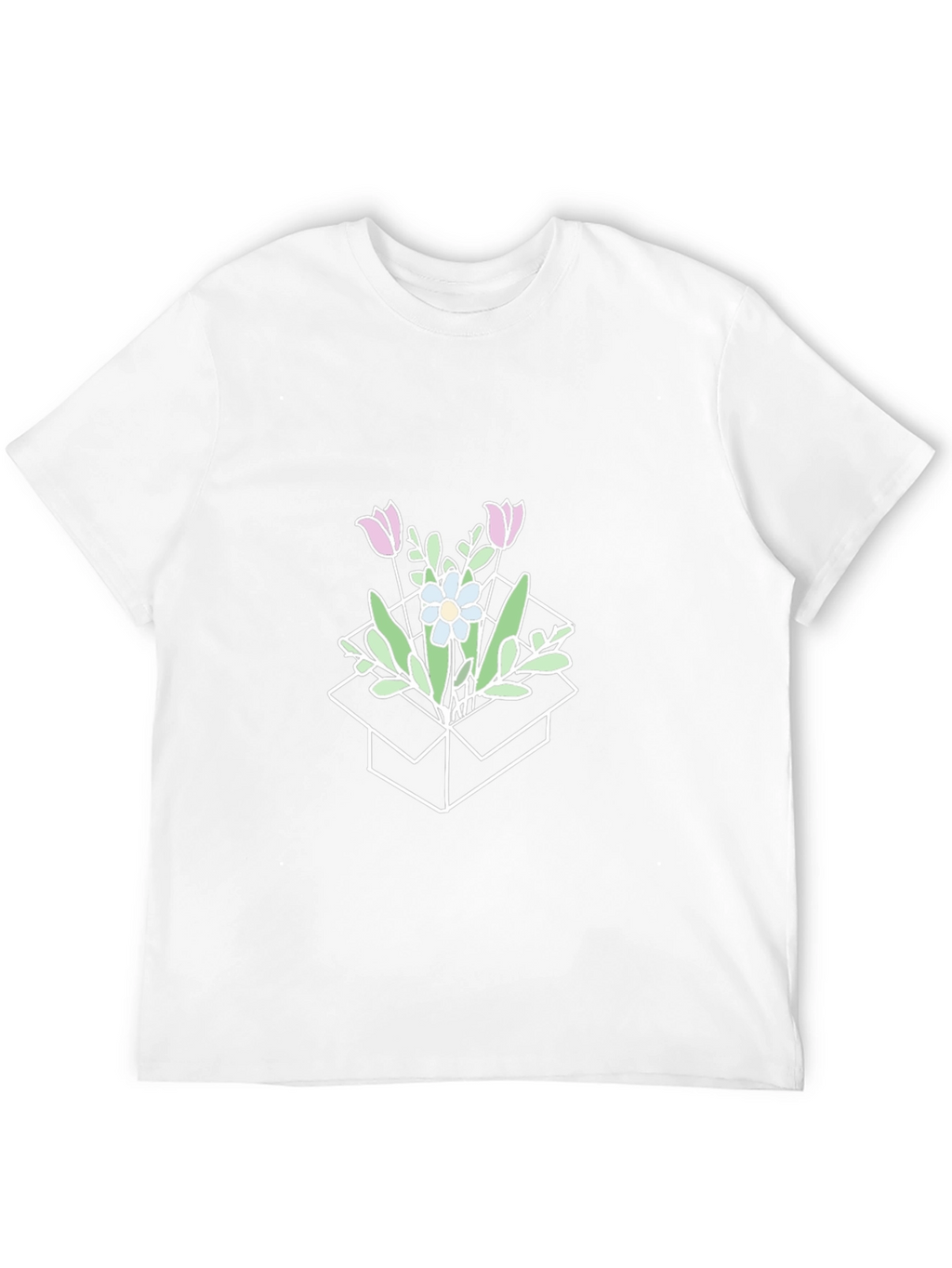 Floral Box Graphic T-Shirt - Stylish Casual Wear