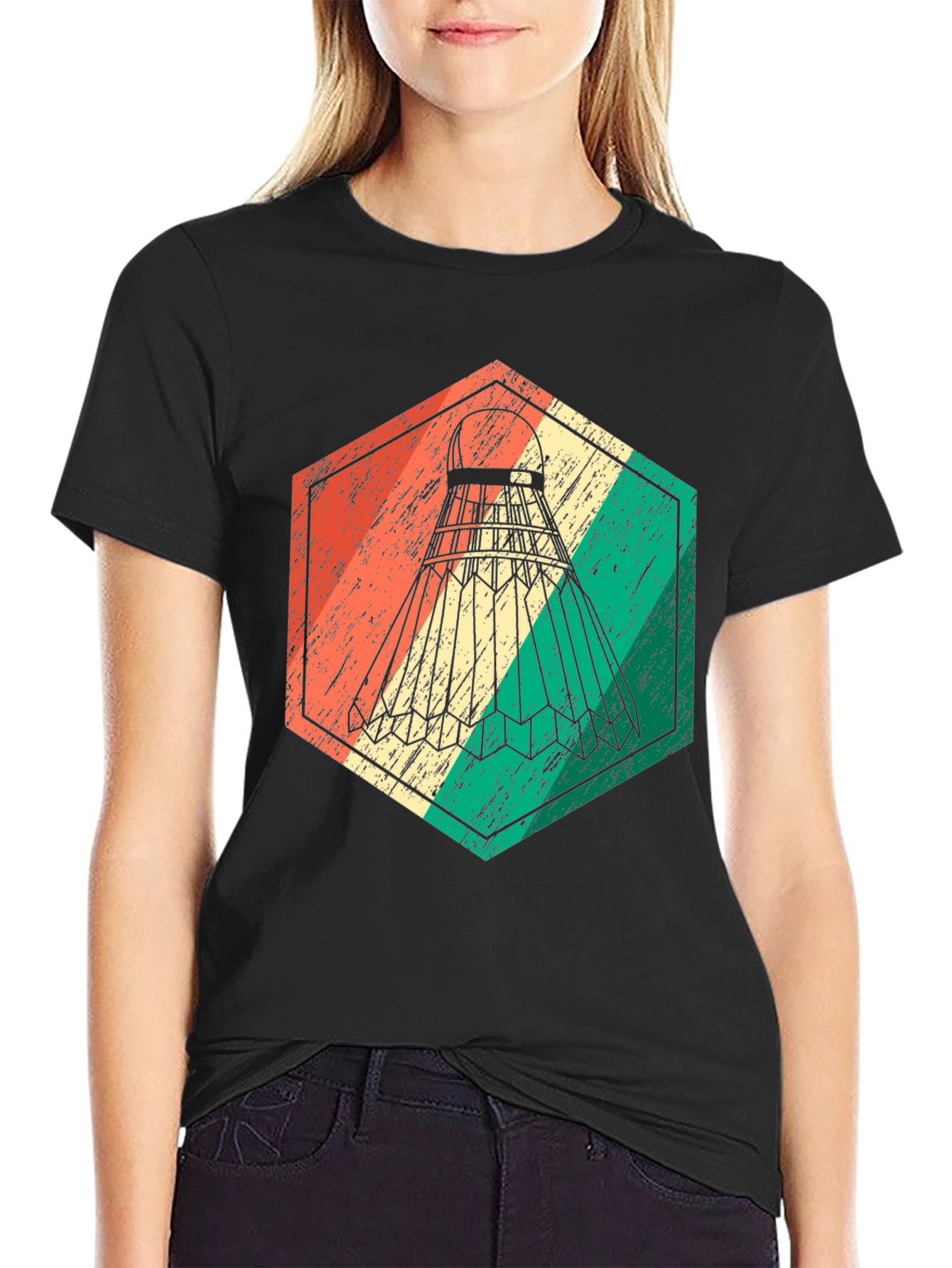 Vintage Badminton Shuttlecock Graphic Tee