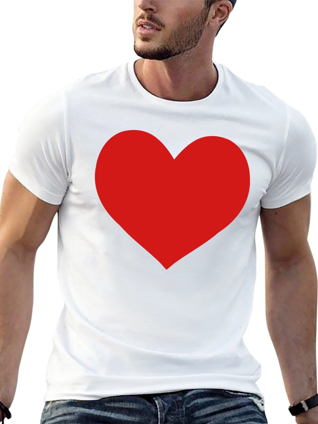 Red Heart Graphic Black T-Shirt