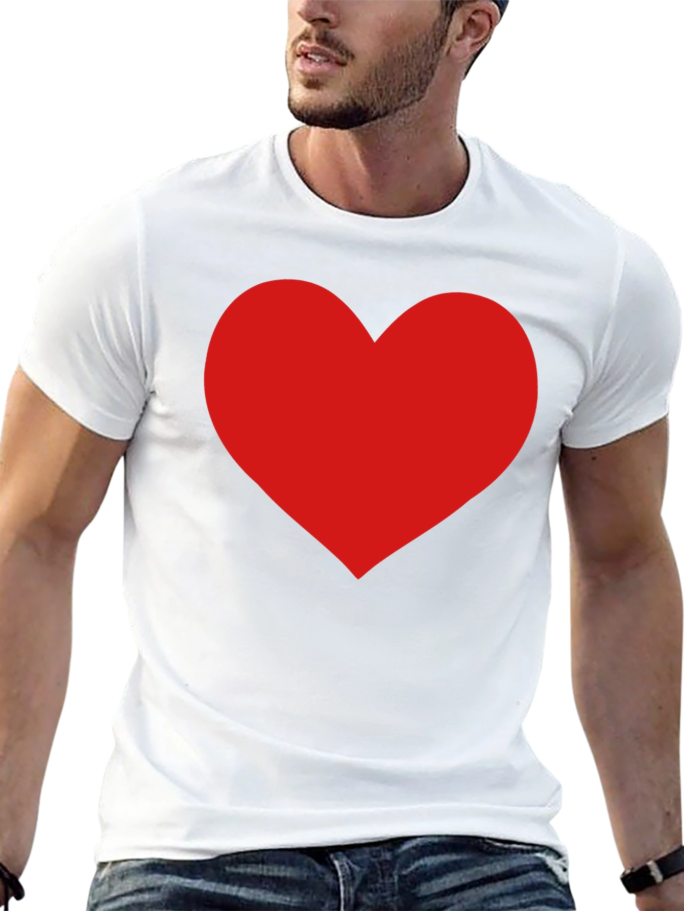 Red Heart Graphic Black T-Shirt