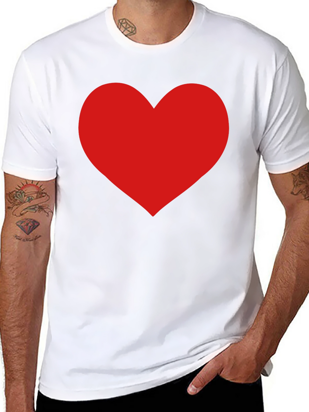 Red Heart Graphic Black T-Shirt