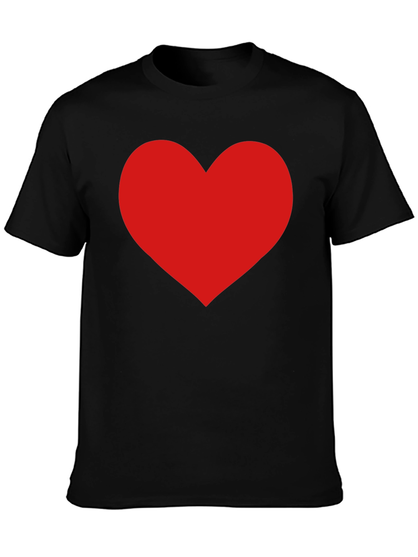 Red Heart Graphic Black T-Shirt